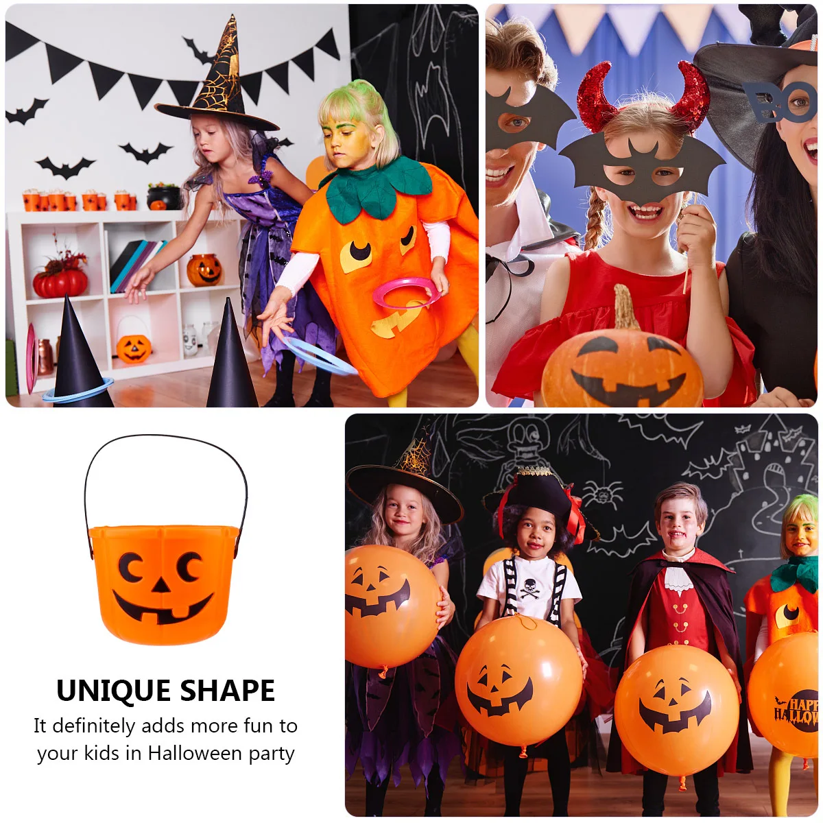 

2Pcs Halloween Pumpkin Buckets Large Capacity Candy Holders Portable Candy Buckets for Party Supplies Trick Or Treat