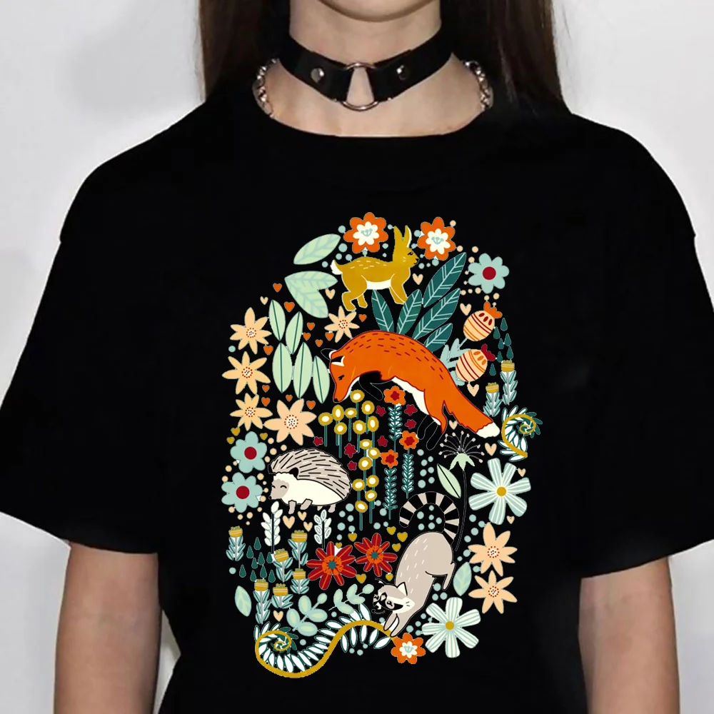 

Hedgehog Tee women summer designer manga tshirt female graphic Japanese clothes