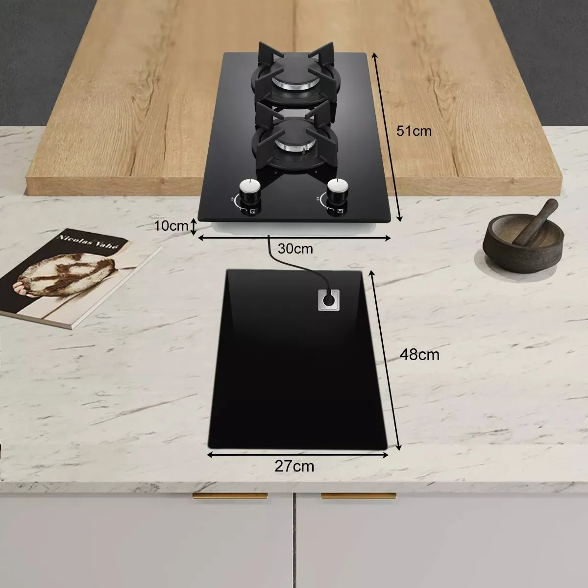 توبسترونج 2 شعلة زجاج سيراميك مدمج موقد غاز البروبان الطبيعي YYEUGCT-B02 #3