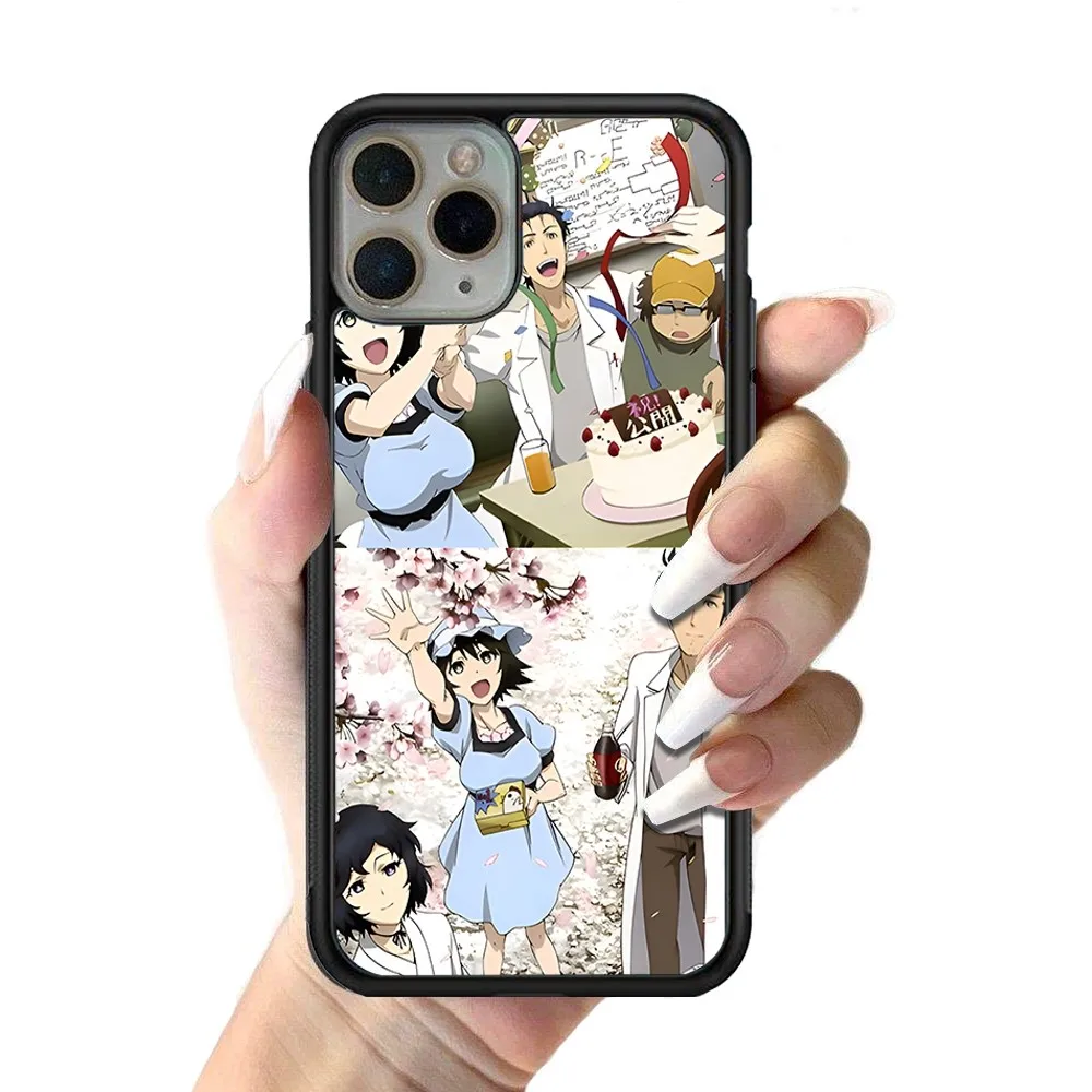 Steins Gate Phone Case Silicone PC+TPU Case For iPhone 14 11 12 13 Pro Max 8 7 6 Plus X XR Hard Fundas