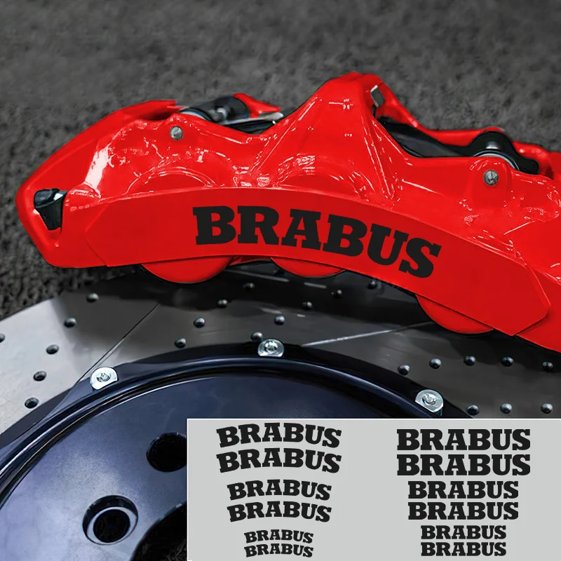 6pcs/set Heat Resistance Caliper Decals Wheel Decor Vinyl Sticker For Brabus Smart W204 W205 GLC G63 G65 W463 G500 G350 CLA W464