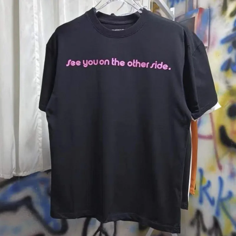 See You on The Other Side Summer Tee Street Outfit Utopia Cactus Jack Tshirt Men Women Breathable Cotton Short Sleeve Black Tops