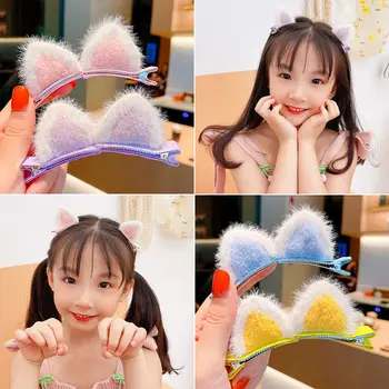 Pince à cheveux en peluche pour femmes, nouvelle mode coréenne, pince à oreilles de chat colorées, petite pince à cheveux pour filles, accessoires pour filles 8 meilleures pinces à cheveux pour chat en vente - No 6