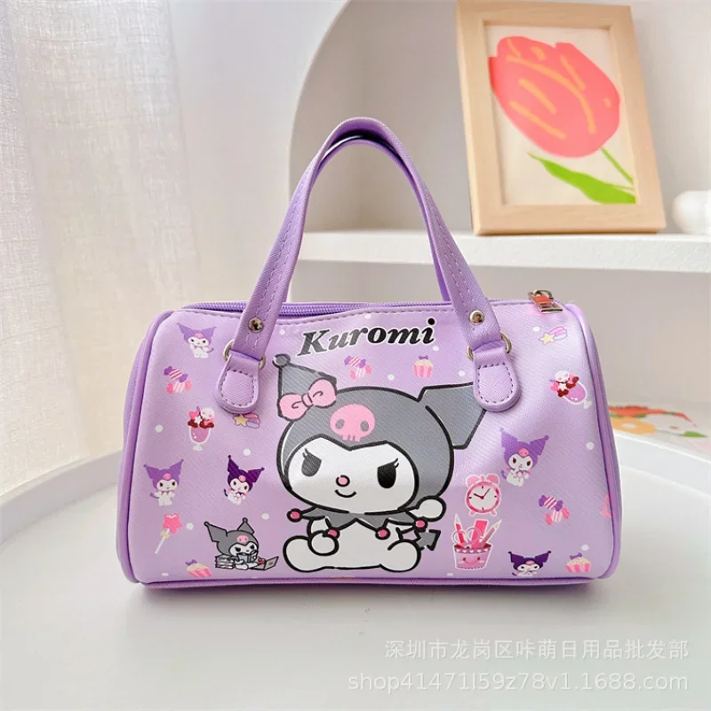 Sanrio New Hello Kitty borsa a tracolla con melodia stampata a mano con cilindro a tracolla da donna carina Clow M