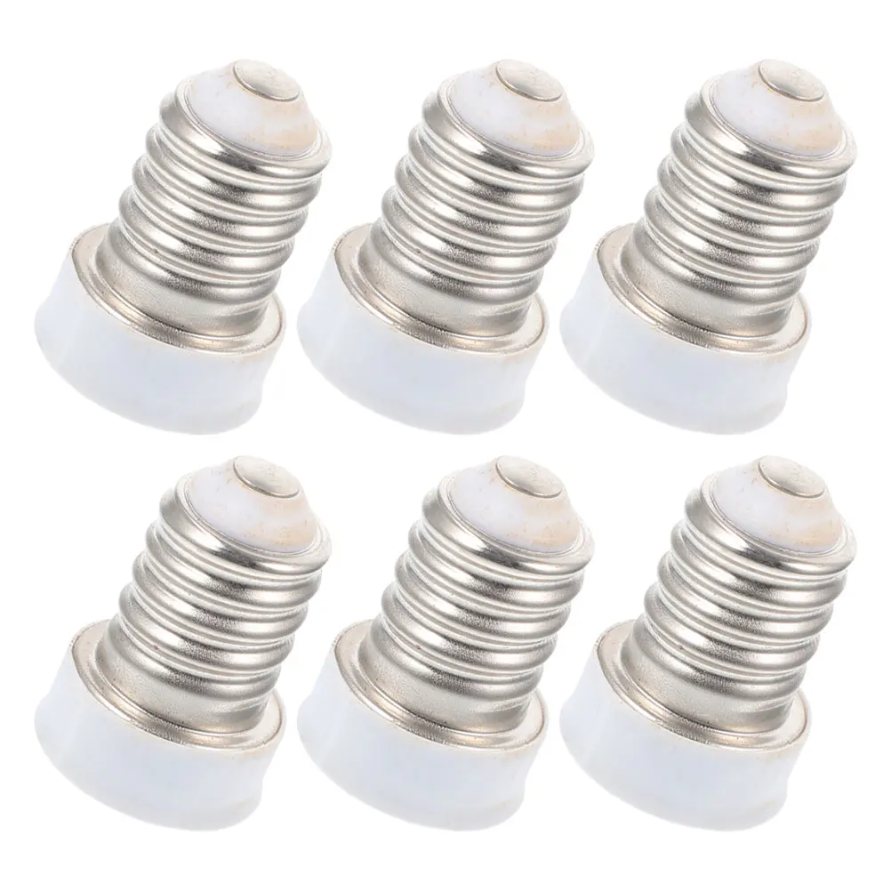 

6Pcs E14 to E12 Bulb Converter Lamp Socket Adapter High Temperature Resistant Easy Installation for Home Office Lighting