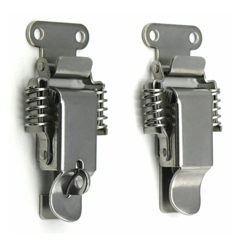 Stainless Steel Double Spring Telescopic Buckle Thickened And Durable Industrial Chassis Wooden Box Lock Buckle Accessories