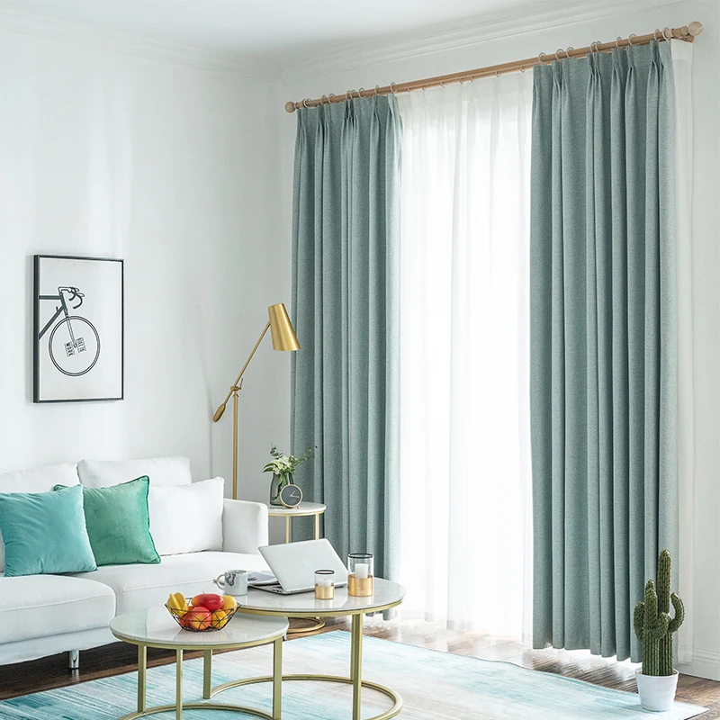 High-end Living Room Curtains Full Shading 2023 New Finished Atmospheric Bedroom Nordic Simple Heat Insulation Sunscreen