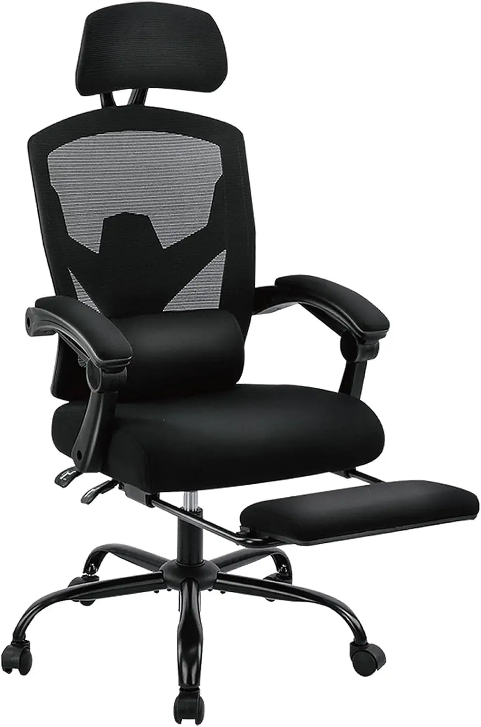 

Home Office Desk Chair With Footrest, High-Ba Mesh Rolling Swivel Reclining Chairs With Wheels, Comfortable Headrest, Lumbar