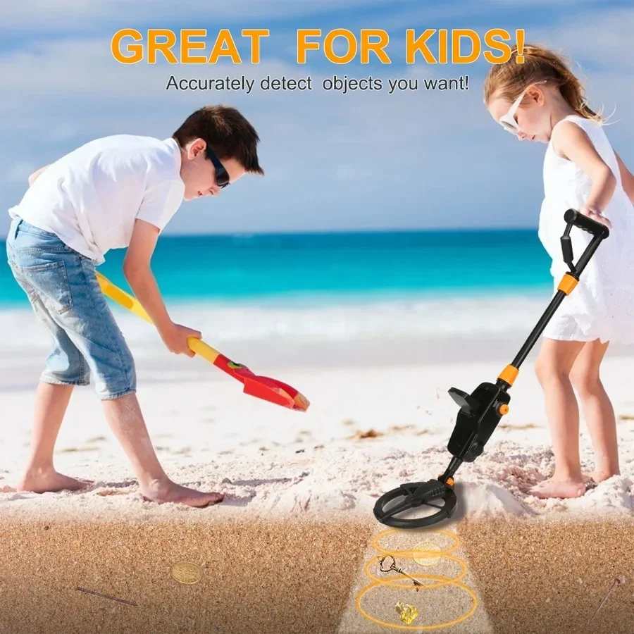7.4 Inch Lightweight Waterproof Kids Metal Detector, Adjustable 24