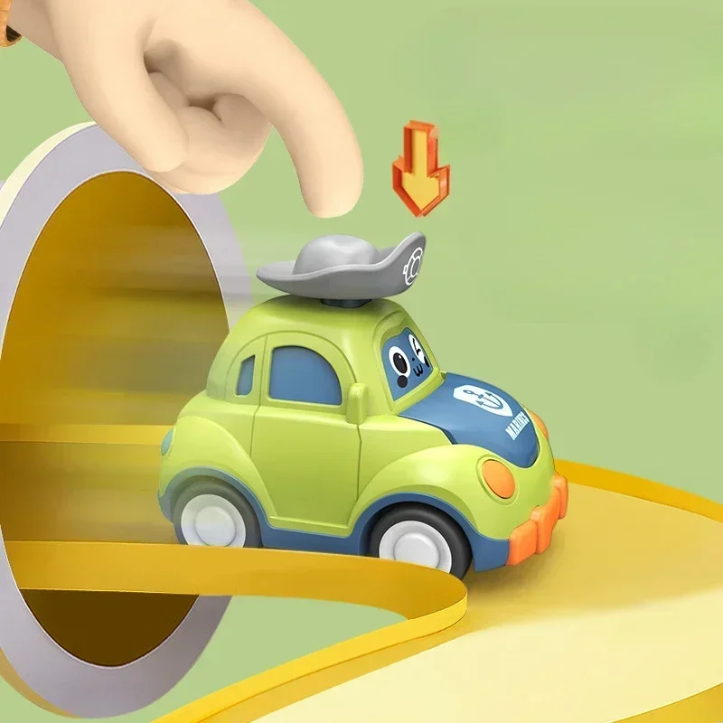 Baby Cartoon Spielzeug Auto Mini Drücken Gehen Fahrzeuge Trägheit Zurückziehen Autos Montessori Frühe Bildung Krabbeln Spielzeug für Kleinkinder Jungen