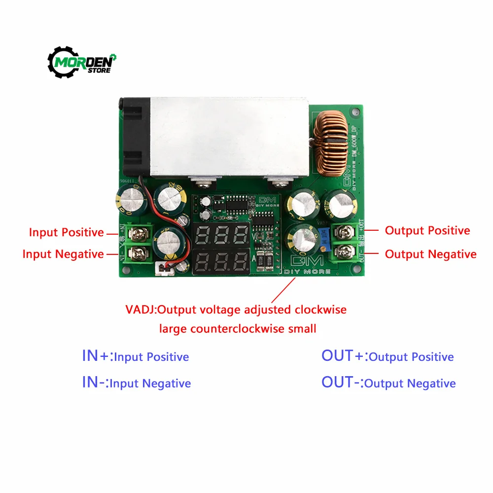 DC12V-80V DM 25A DC-DC przetwornica 600W Regulator Buck stałe napięcie stały prąd regulowany moduł zasilania