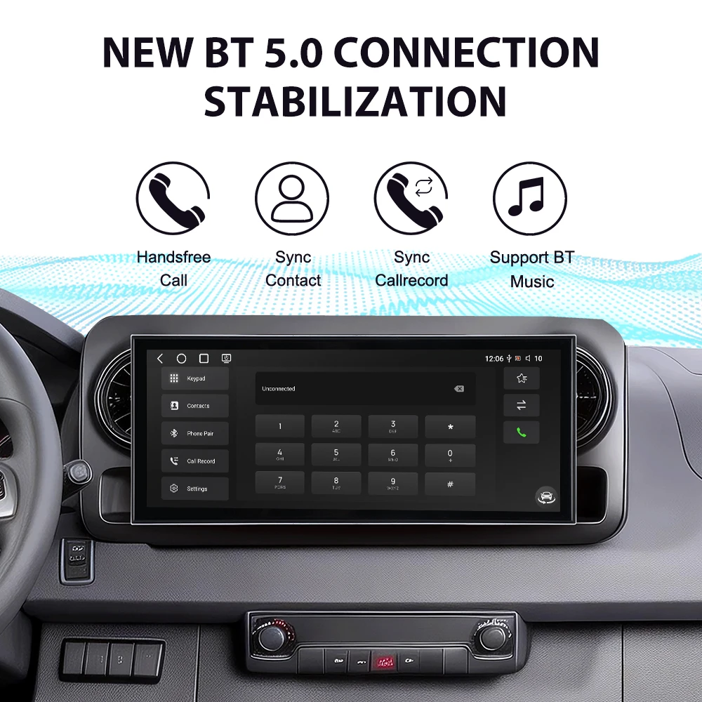 

15,8-дюймовый сенсорный автомобильный GPS-мультимедийный плеер для Mercedes-Benz Sprinter 2018-2026 с беспроводными CarPlay и Android Auto, головное устройство