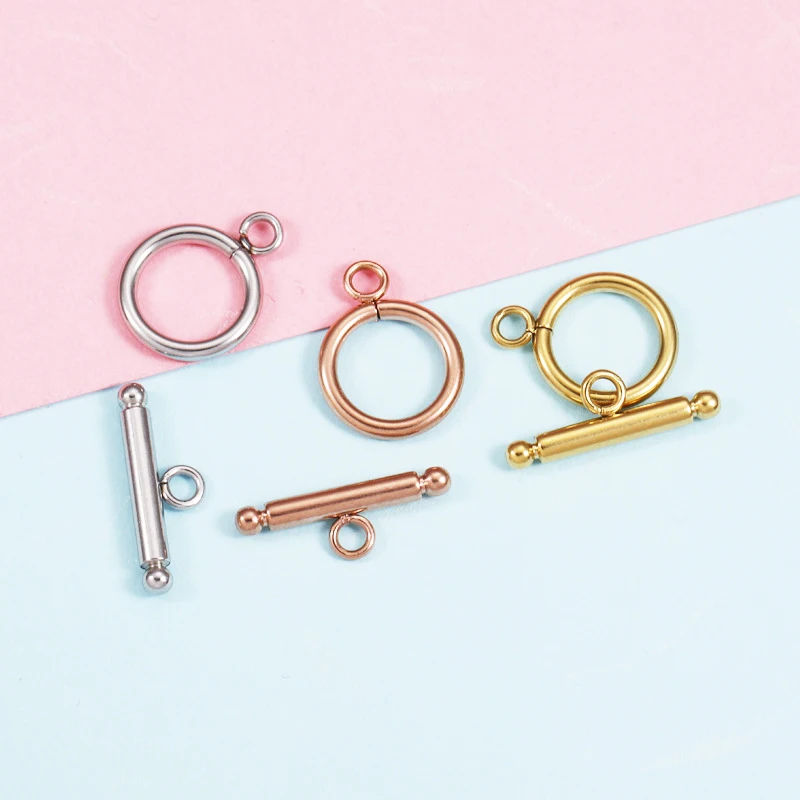 

5Sets/lot Stainless Steel OT Toggle Clasp Hooks Round Bar Connector Fastener Bracelet For DIY Jewelry Making Accessories