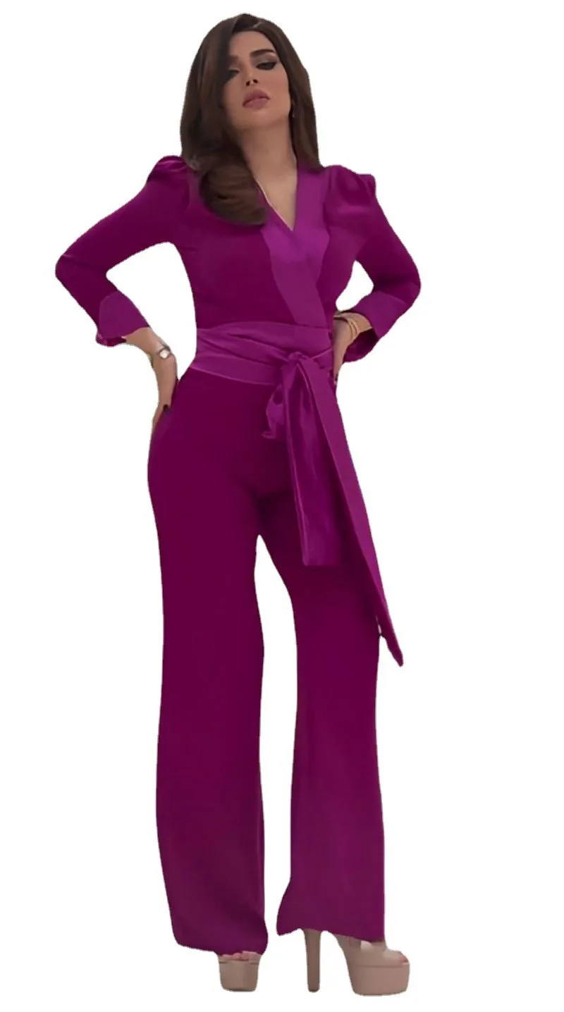 

2023 Spring/Summer Women's Sexy Jumpsuit Ball Dress With Belt New Style