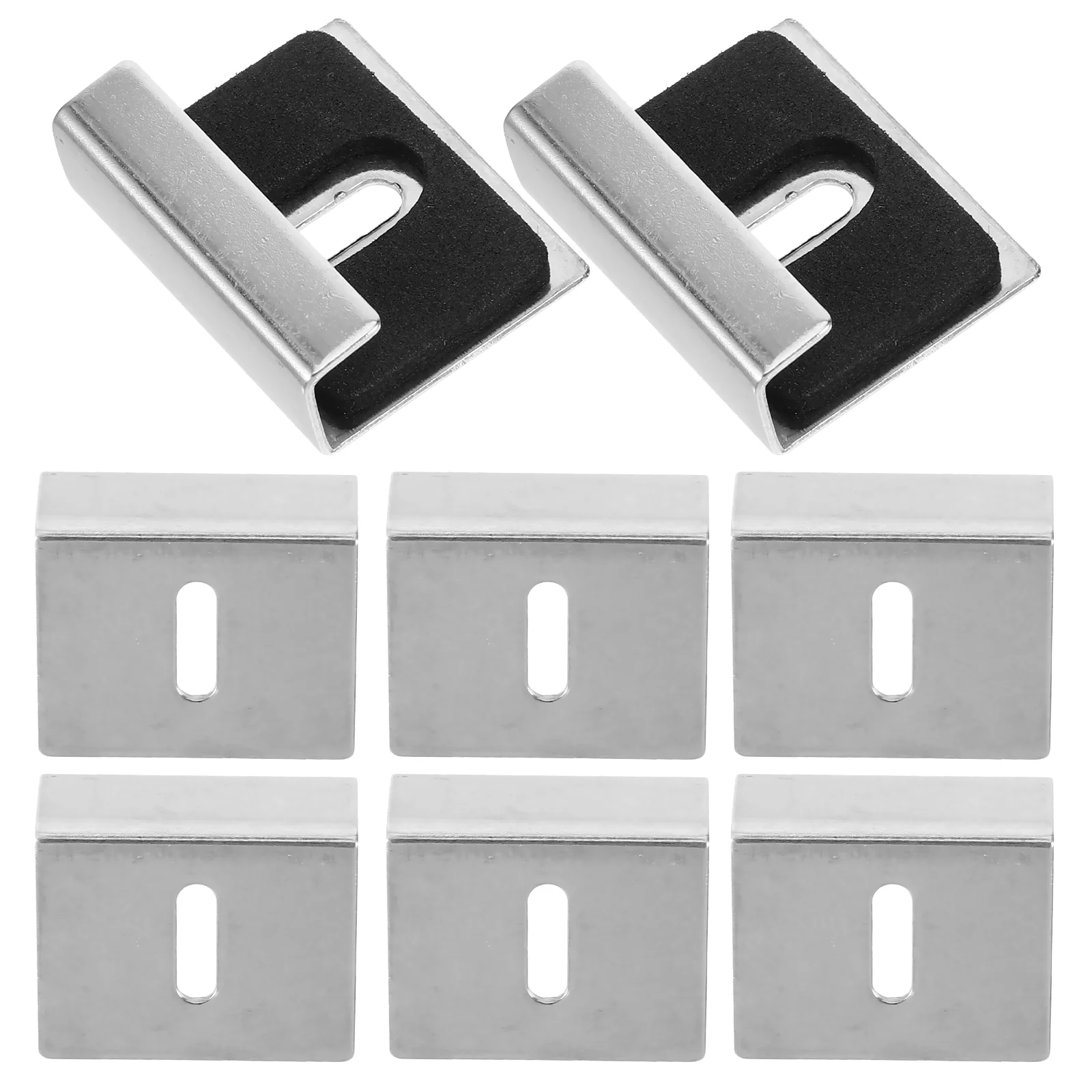 

8 Pcs Taps Glass Bracket Buckle Wall Hanging Kit Frame Mirror Hooks for Mounting Silver Holder Clips Hangers The Heavy Duty