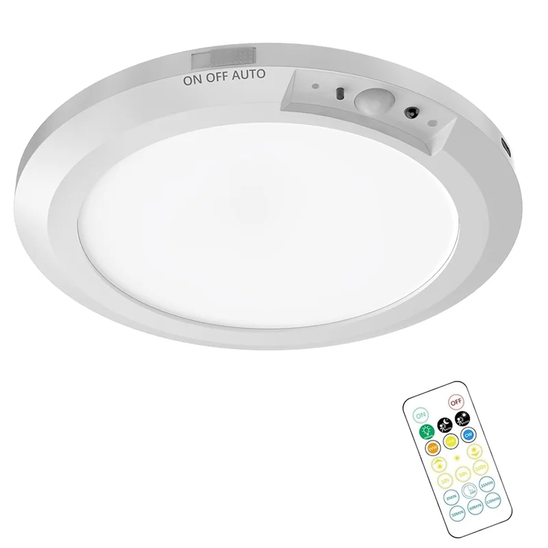 【Flash-Deal!】Ceiling Lamp, Rechargeable Motion Sensor Light, 3 Dimmable Color Magnetic Indoor Ceiling Lamp With Remote Control