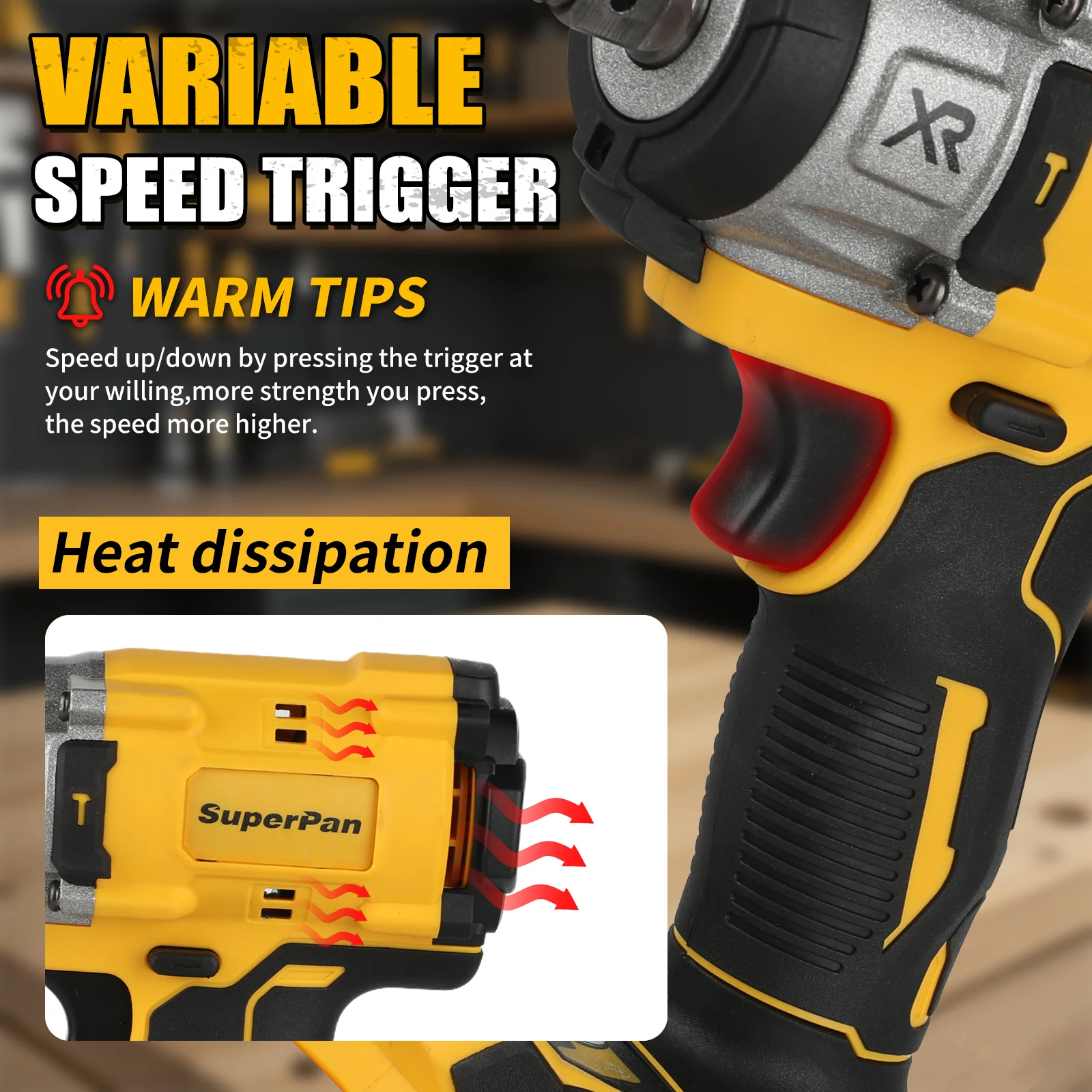 ประแจบลัชเลสไร้สาย SuperPan 20V ขนาด 1/2 นิ้ว รุ่น DCF922