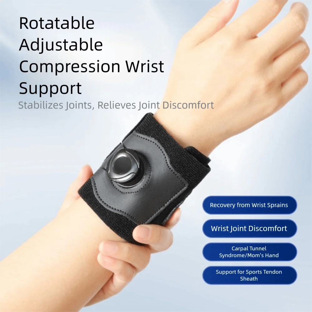 

Knob Adjustable Wrist Support Band Pressurized Thicken Tennis Wrist Brace Cushioning Breathable Golf Wrist Strap Tennis