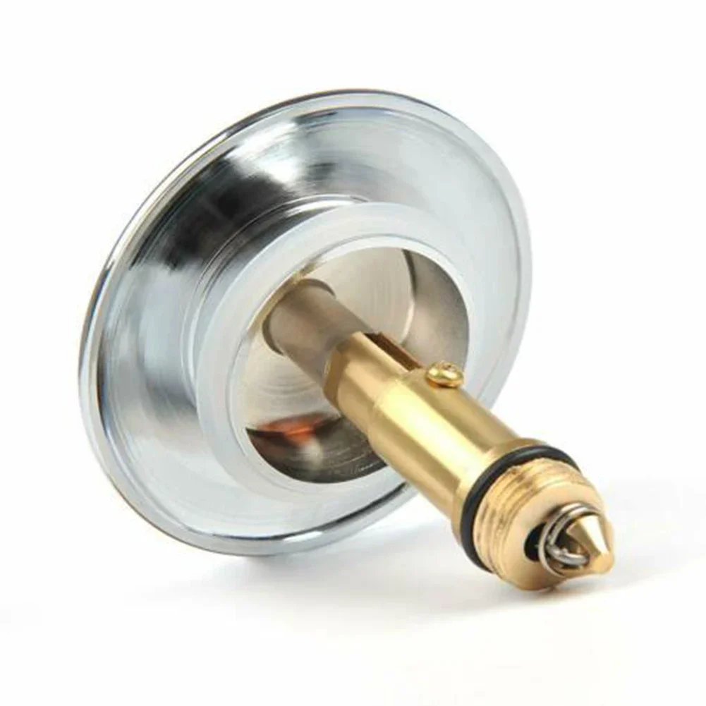 Sink Fitting Bouncing Core Sink Drain Stopper Solid Brass Push Button Easy Pop-up Design Kits M8 Screw Thread Sink