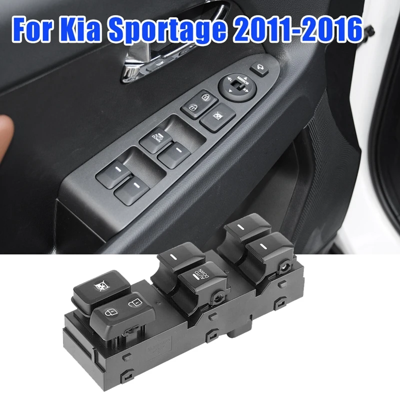 

For KIA Sportage R 2011-2016 Power Master Window Lift Control Switch Front Left LH Driver Side 93570-3W600(AUTO DOWN)