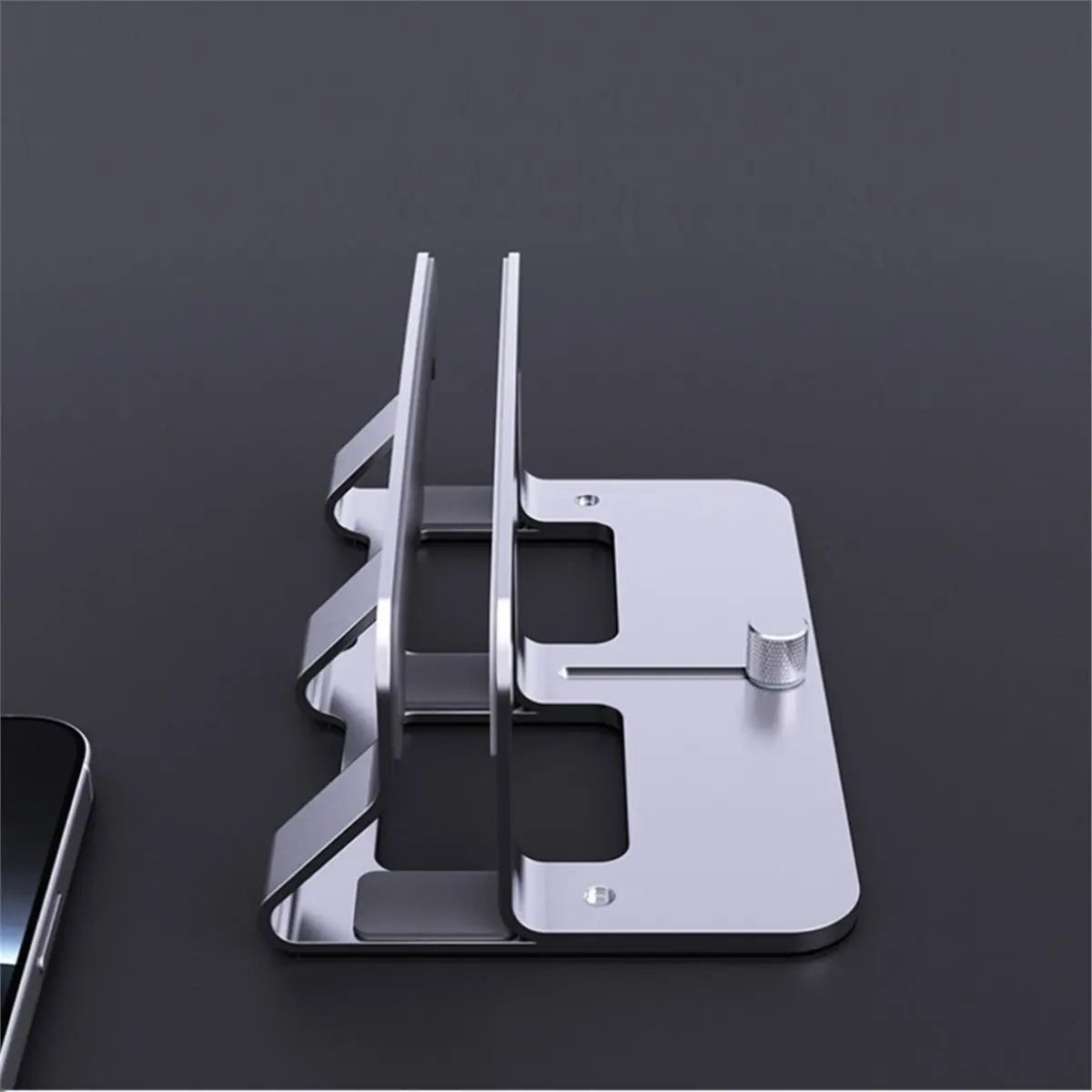 Vertical Laptop Stand for Desk, Adjustable Metal Riser Up to 17