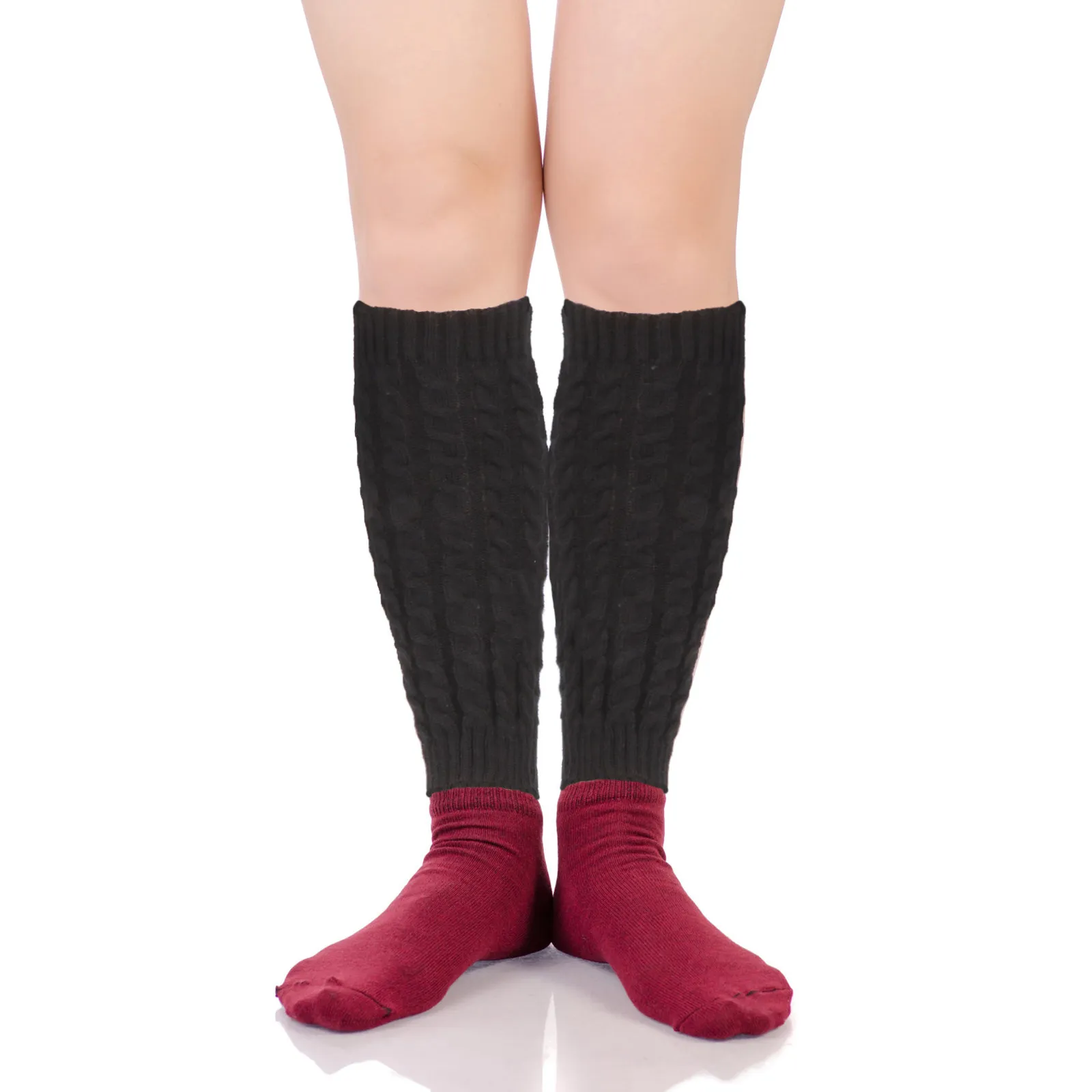 

4 пары толстых теплых вязаных наколенников-гетр для зимы, защитные чехлы для ног, утеплители для улицы