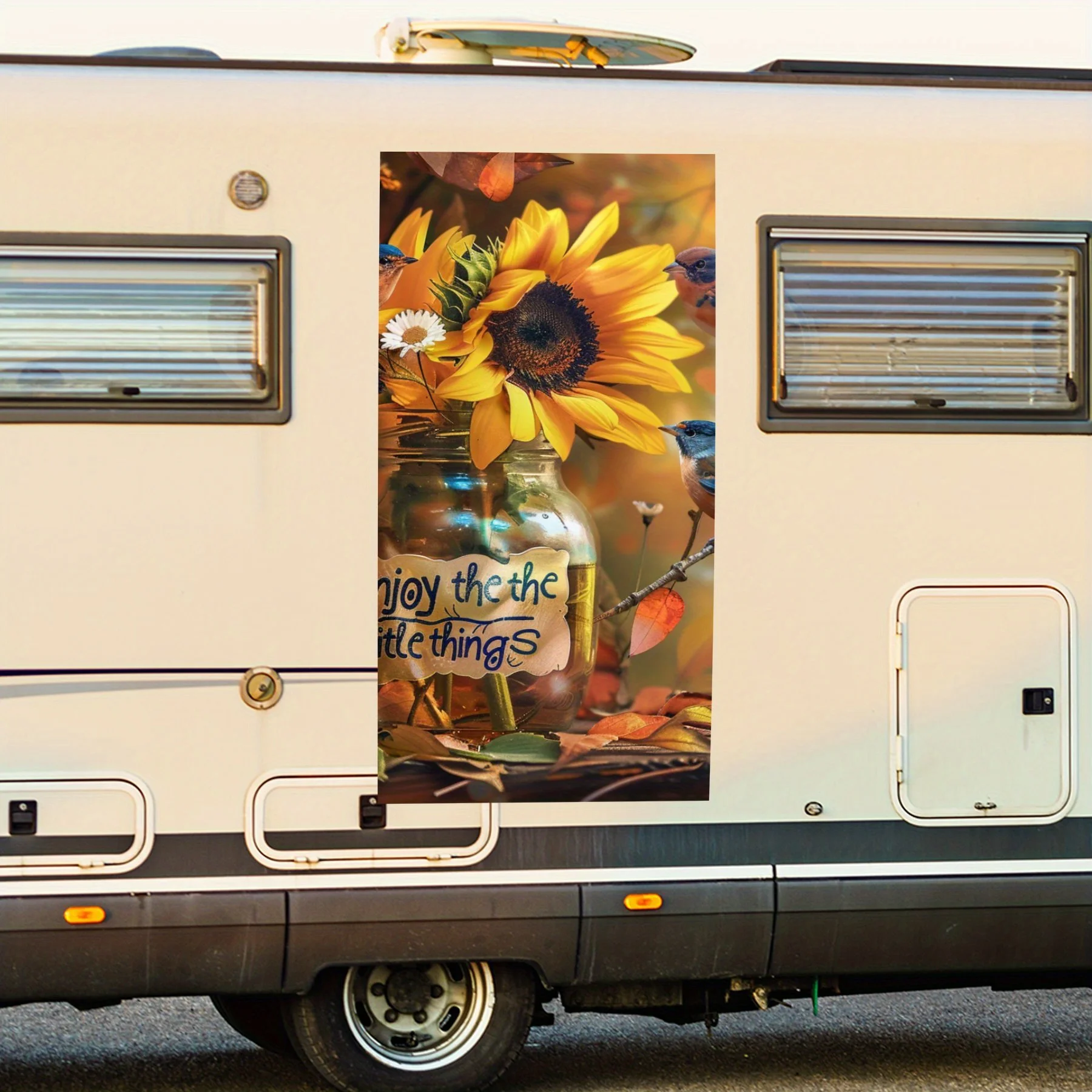 

Наклейка с птицами в виде подсолнуха, виниловая наклейка для двери автомобиля на колесах, водонепроницаемые самоклеящиеся виниловые наклейки для хвоста автомобиля и багажа