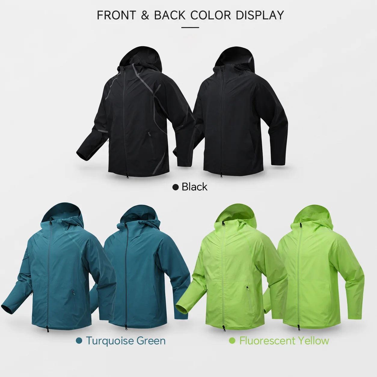 Manufacturer Custom Outdoor Plus Size Jacket, Men's Loose Waterproof Windproof Zip Hiking Hooded Jacket