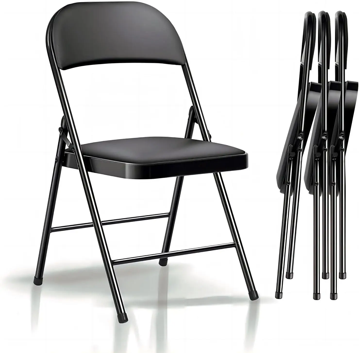 

Chairs with Padded Seats - 4 Pack Padded Folding Chair with Steel Frame for Home and Office, Indoor and Outdoor Events,330 Pound