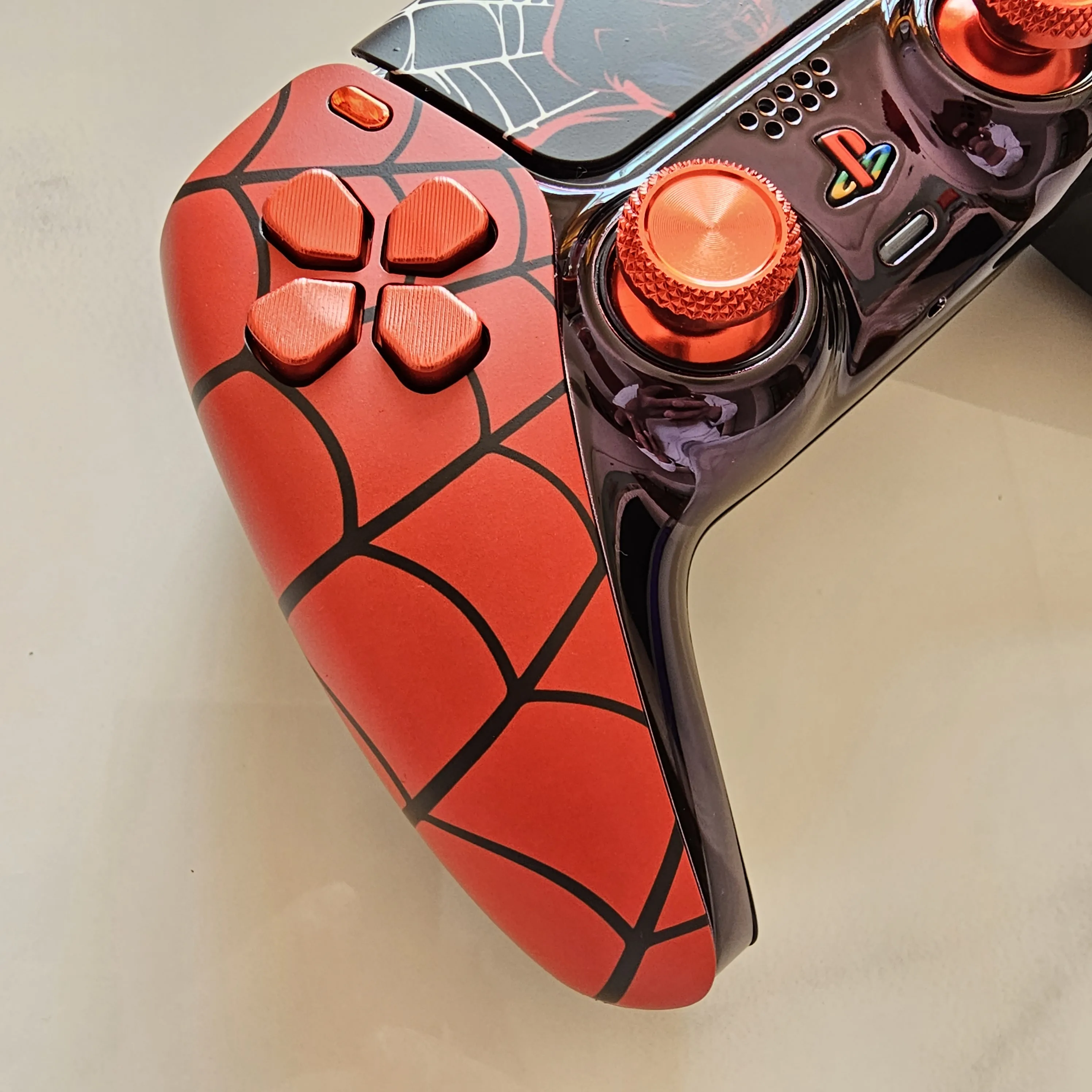 Sony Ps5 Game Console Handle Original Custom Modified Ps5 Original Handle Ps5 Wireless Controller: Red Spider