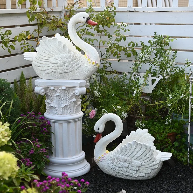 Creative Swan Shaped Flower Pot Large Animal Statue for Garden Decor Cartoon Planter for Balcony Classic Bonsai Pot for Indoor