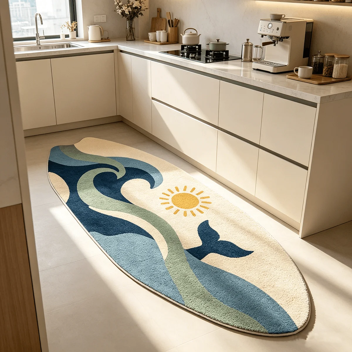 Vikama Wave Board Carpet Living Room Sofa Non Slip Floor Mat Children's Bedroom Bedside Carpet Home Decoration