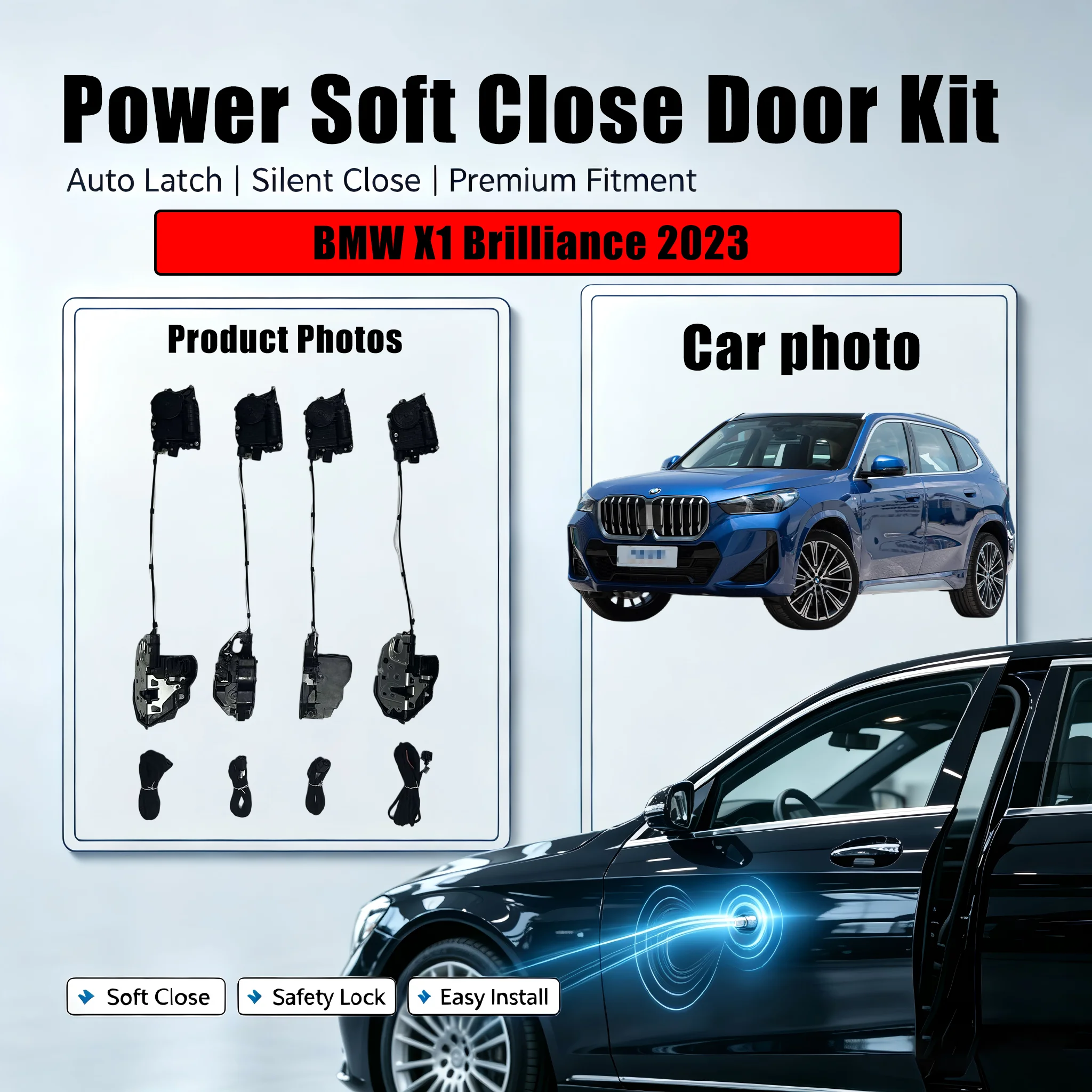 Xcar for BMW X1 Brilliance 2023 Car OEM Automatic Soft Close Door Electric Suction Kit Auto Power Closing