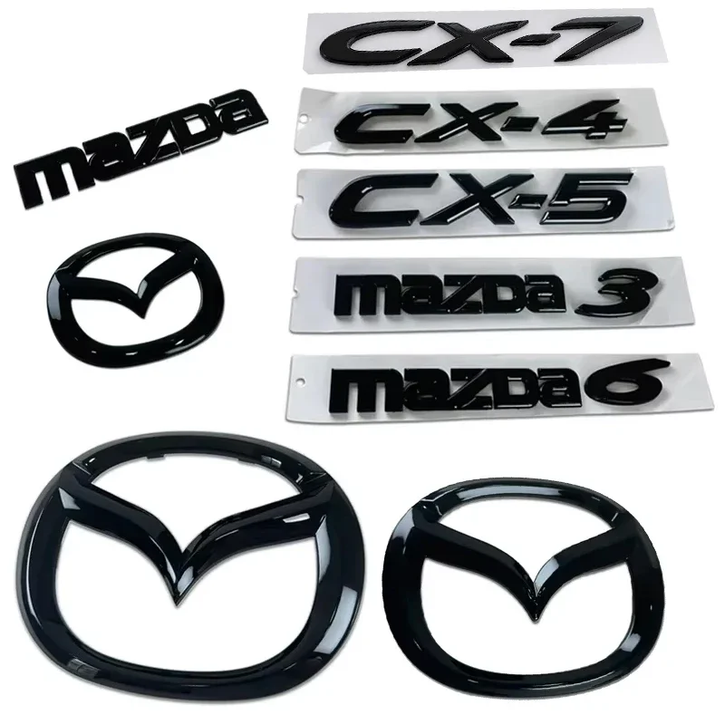 

Пластиковая эмблема на передний багажник автомобиля для Mazda 3 5 6 CX-4 CX-5 CX-7, значок на руль, 3D замененная наклейка, украшение для заднего ремонта