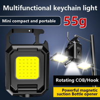 1-4PCS Mini Flashlight 1000MAH Multi-Function Key Dual lamp Source Bright Emergency Work Light High Brightness Climbing Camping