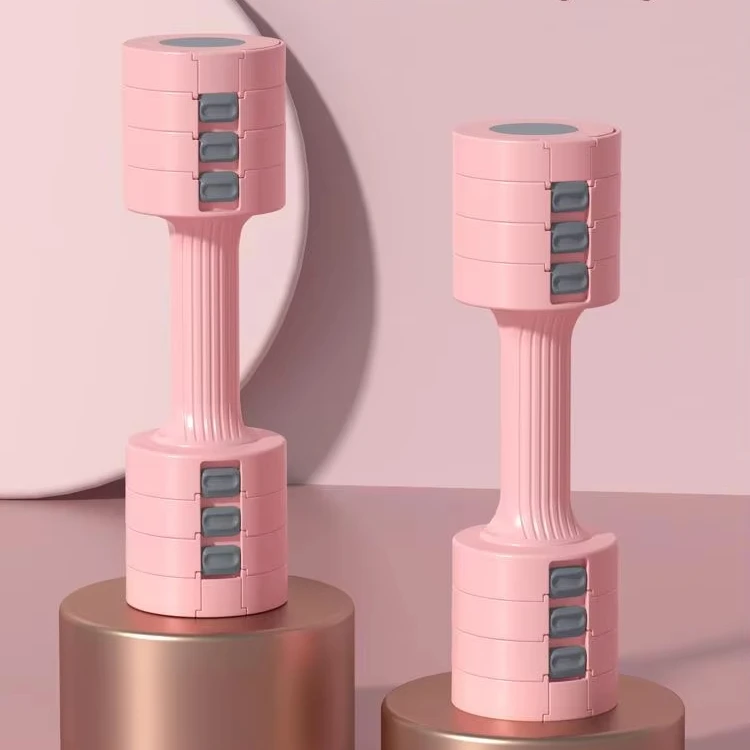 Mancuernas de Yoga de brazo fino ajustables de 5KG para entrenamiento en casa, cambio rápido de peso, mancuernas de Fitness con revestimiento de goma pequeño para mujer