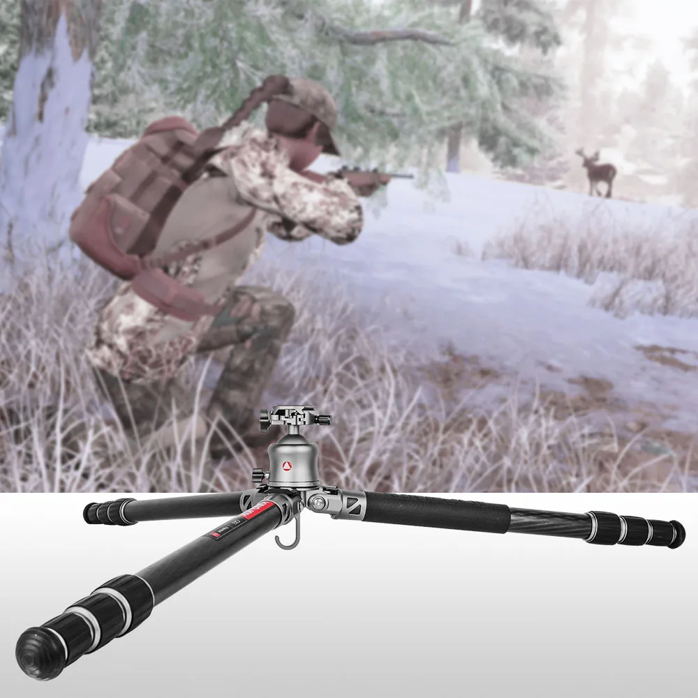 KINGJOY C83+B30 Hunting Equipment Adjustable Retractable Accessories Hunting Tripod/Shooting Stick/Camera Tripod