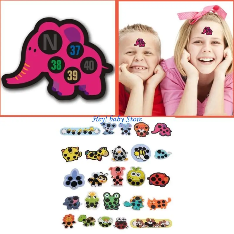 

Q1FE 5 шт. милый розовый слон динозавр Кит младенческий мультфильм лоб изменение температуры измерительная лента диапазон стиль