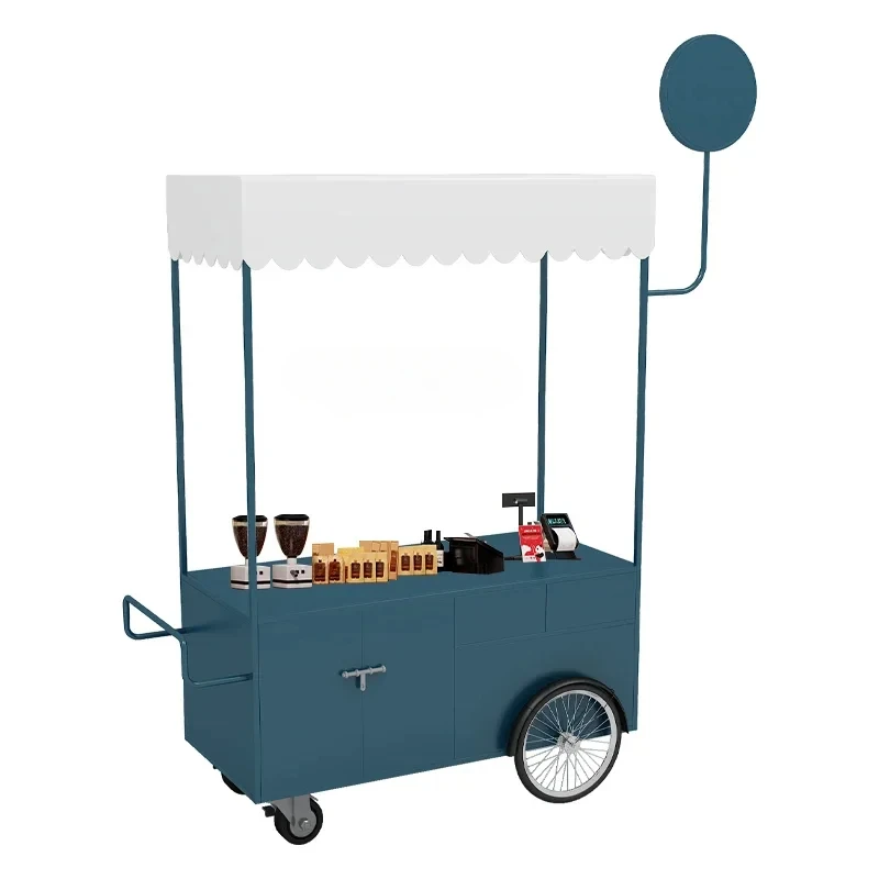 

Iron flower car street stall car market mobile shopping mall outdoor night market stall snack car display standHY