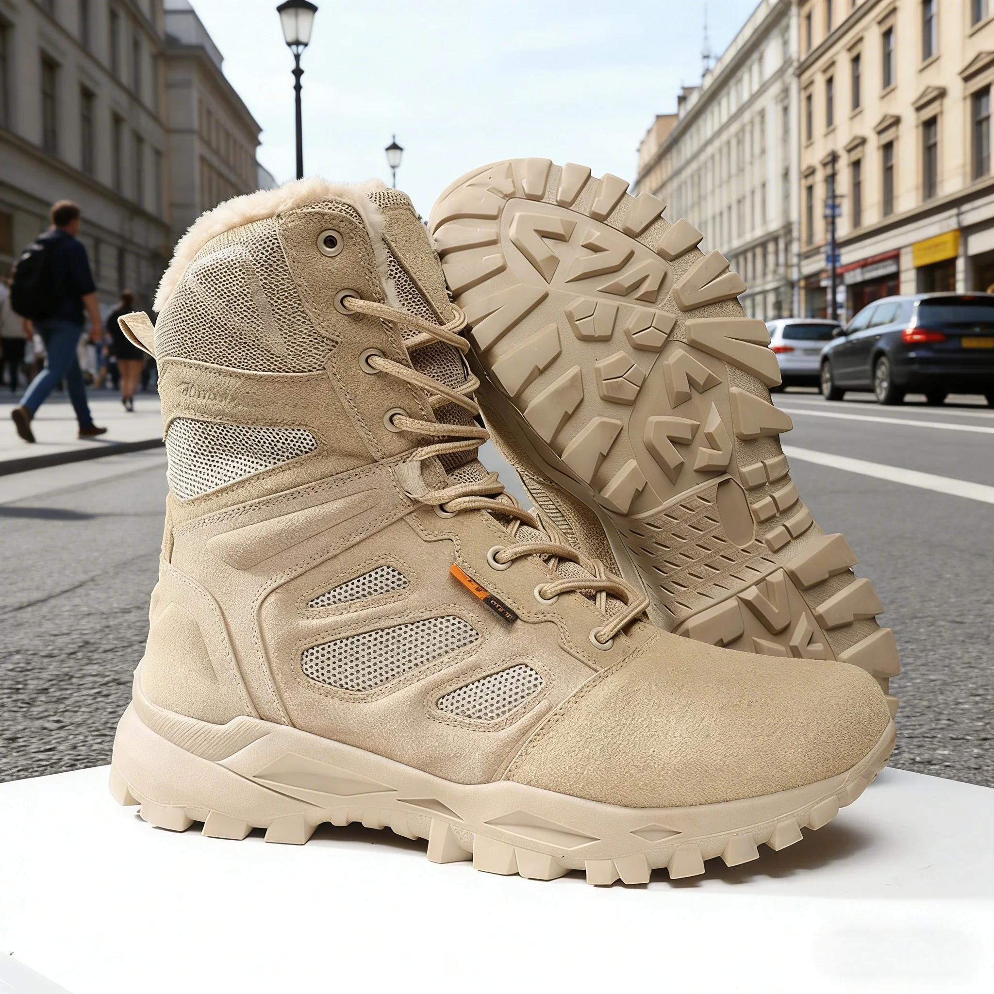 

Outdoor jungle plush snow boots men's winter thickened high-top cotton shoes men's 47 outdoor cold-proof mountaineering boots