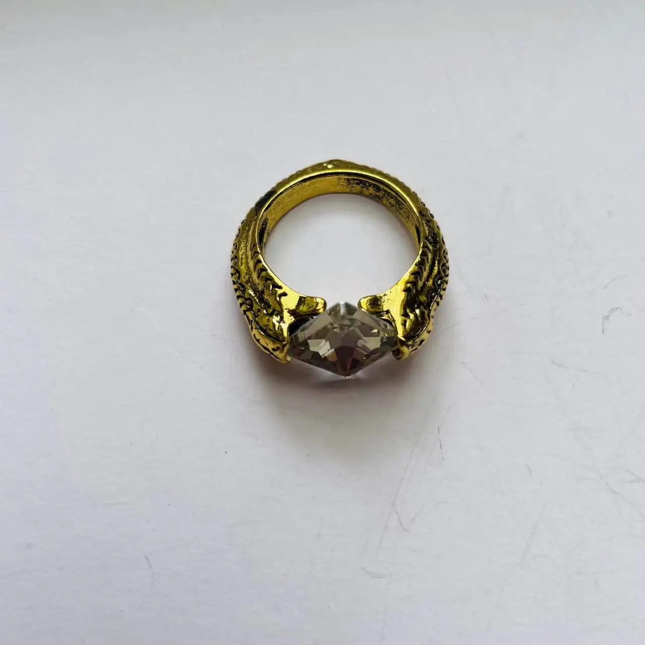 Anel de pedra de feiticeiro anel de pedra de filósofo amarelo em caixa de presente vintage 2 peças conjunto halloween páscoa presente de natal