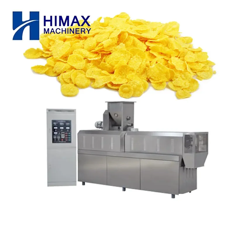 for Large Capacity Breakfast Cereal Production Line Corn Flake Making Machine Factory Extruded Corn Flake Maker