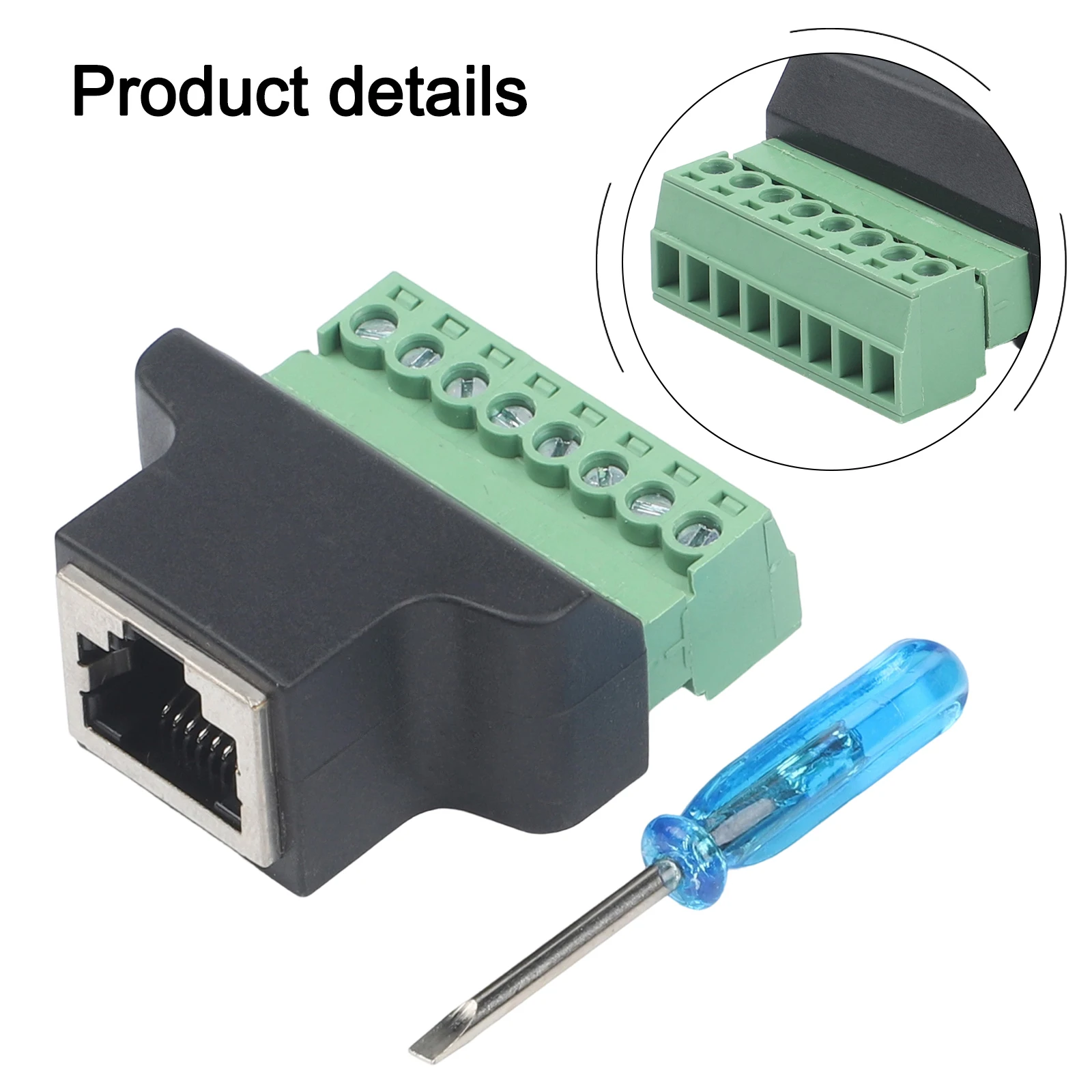 Network Adapter For RJ45 Green Screw Female Terminal Connector Adapter Reliable Female To 8 - Pin Terminal Block