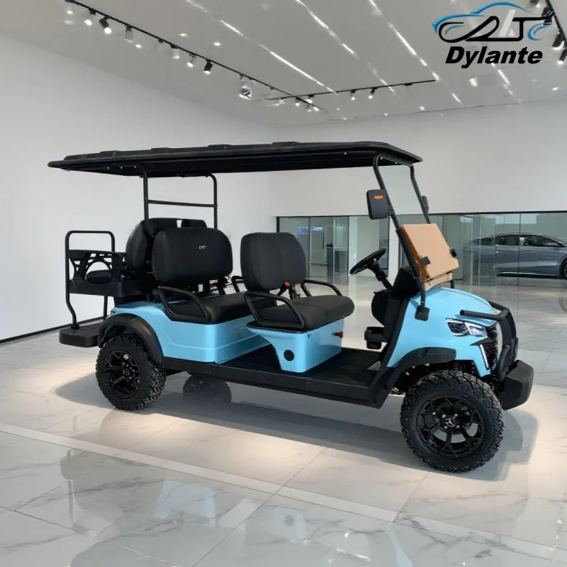 

Китайский поставщик светодиодный светящийся свет сверхмощная тележка для гольфа 6-местная электрическая тележка для гольфа с литиевой батареей 60/72 В высокий комфорт