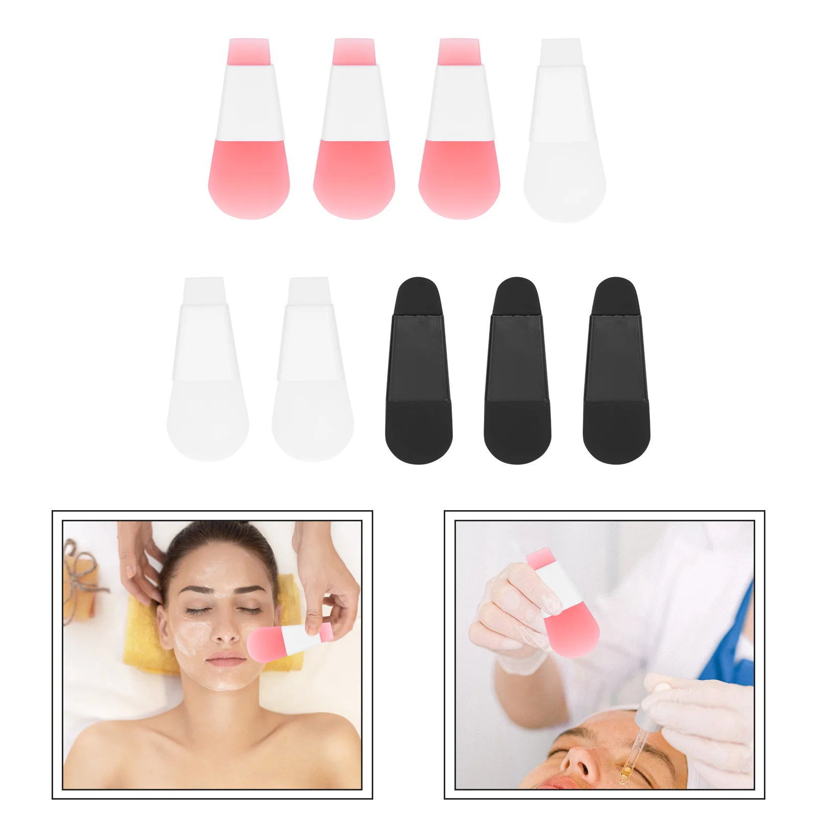 9Pcs Silikon Gesicht Maske Pinsel Kurzen Griff Gesichts Schlamm Applikator Tragbare Gesicht Pflege Werkzeuge Multifunktions Maske Schönheit Zubehör