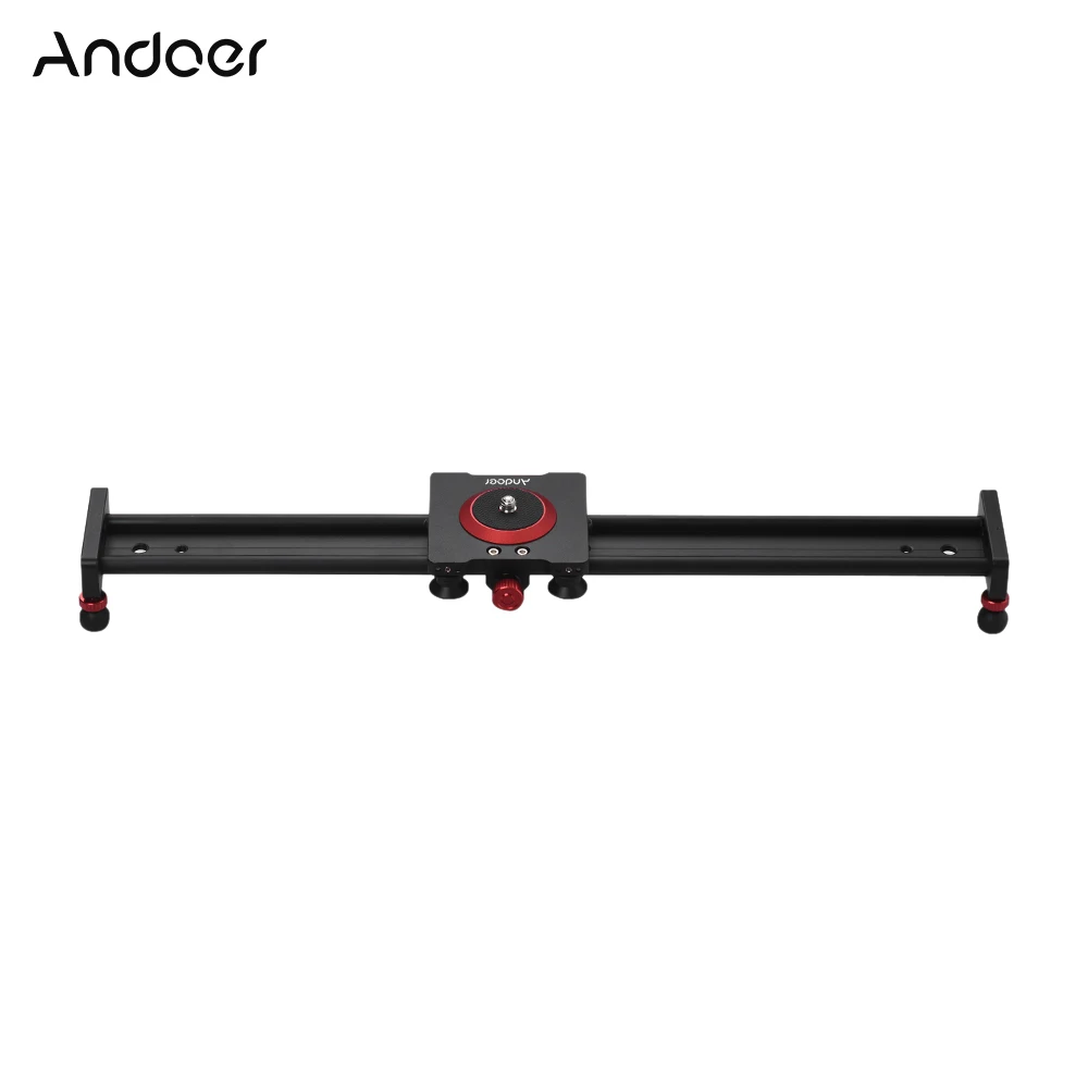 Andoer 50cm/20inch Aluminum Alloy Camera Track Slider Video Stabilizer Rail for DSLR Camera Camcorder DV Film Photography, Load