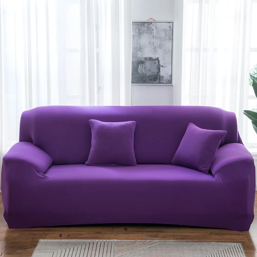 

Elastic Solid Color 3 Seater Sofa Cover Dustproof Extendable Sofaslip Washable All-inclusive Sofa Protecter Living Room