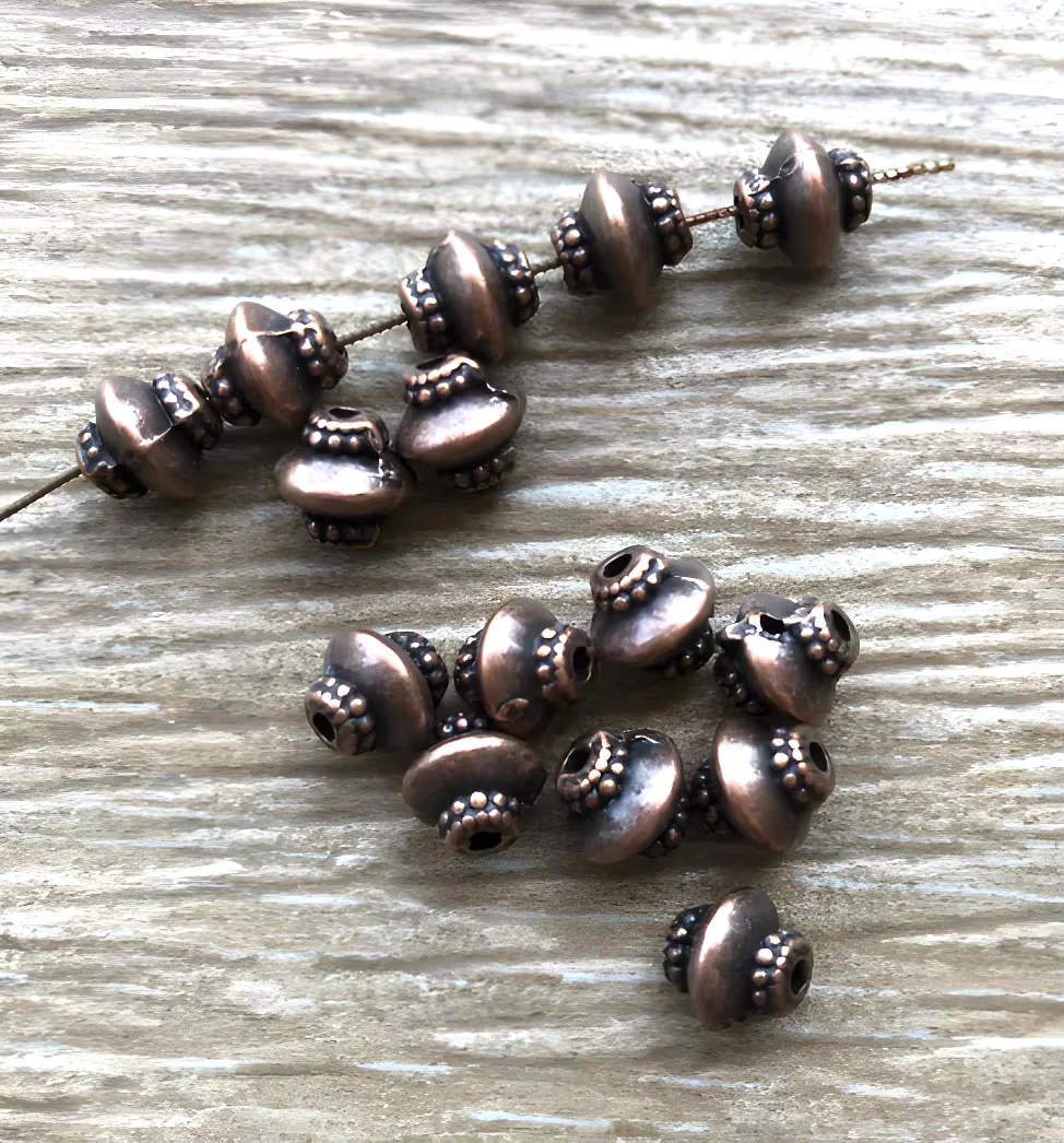

30 шт., 6,9x6,3 мм, отверстие 1 мм, металлические антикварные медные бусины-разделители из сплава для ювелирных изделий, аксессуары ручной работы HWH2194