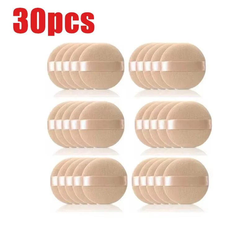 ﻿   5-40 قطعة من بودرة الوجه ذات الشكل الدائري، أداة تجميل محمولة ناعمة لمستحضرات التجميل