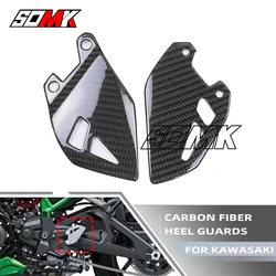Carbon Fiber Heel Guards For KAWASAKI ZH2 Z H2 2020 2021 2022 2023 Motorcycle Accessories Rear Footrest Wing Protector Fairing